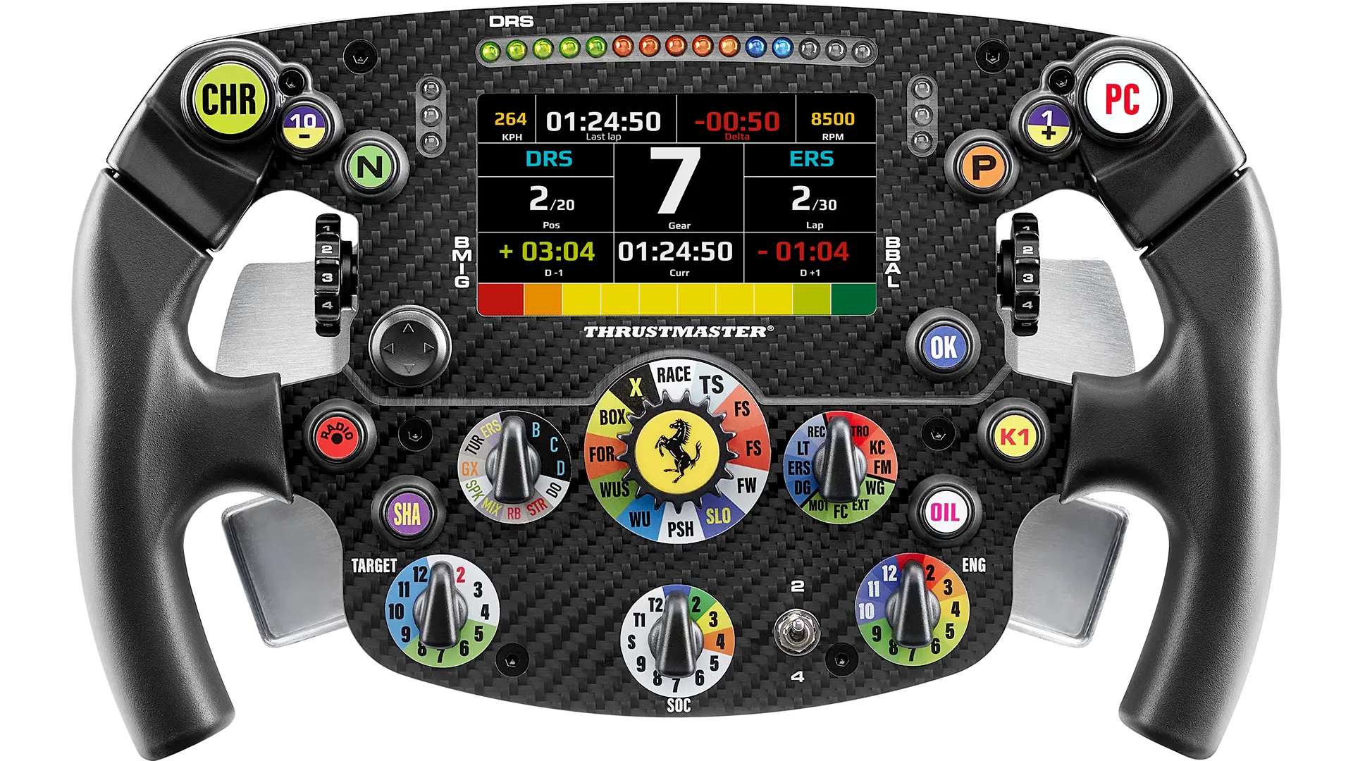 Volante - Thrustmaster Formula Wheel Add-On Ferrari SF-25 Edition, Multiplataforma, Pantalla LCD, Negro