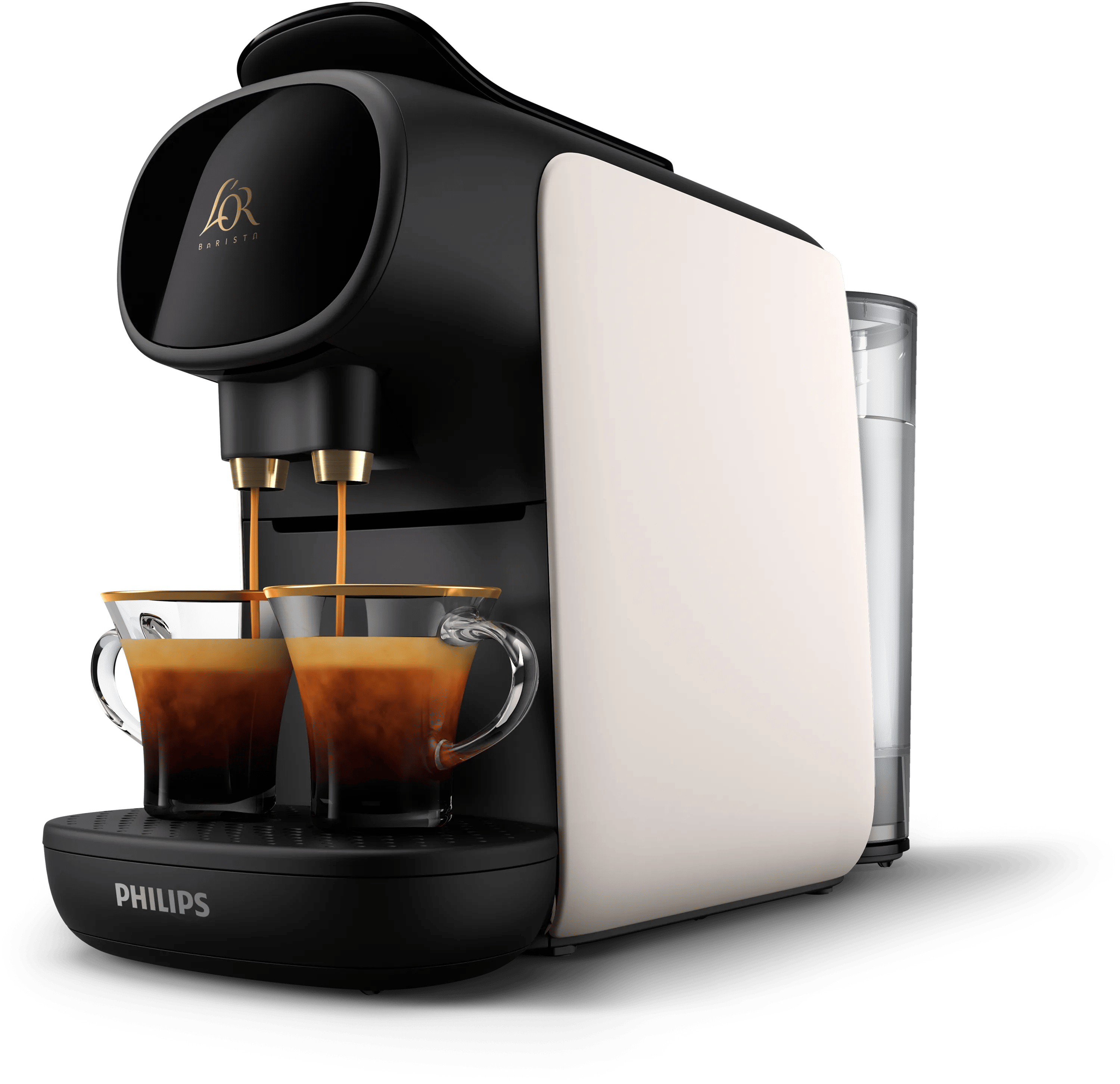Cafetera de cápsulas - ‎Philips ‎LM9012/00 L'OR Barista Sublime, Función 2 tazas, o 1 doble, 1450 W, 19 bar, 0.80 l, Sistema antigoteo, Blanco