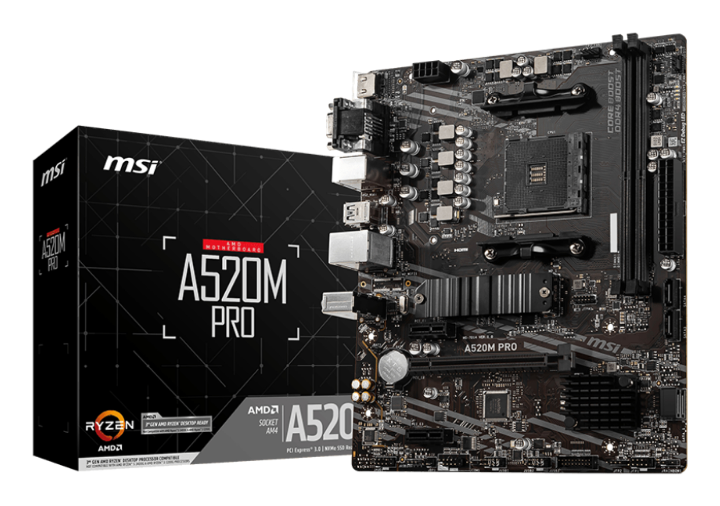 PLACA AMD RYZEN MSI A520M PRO AM4 DDR4 PCX MATX