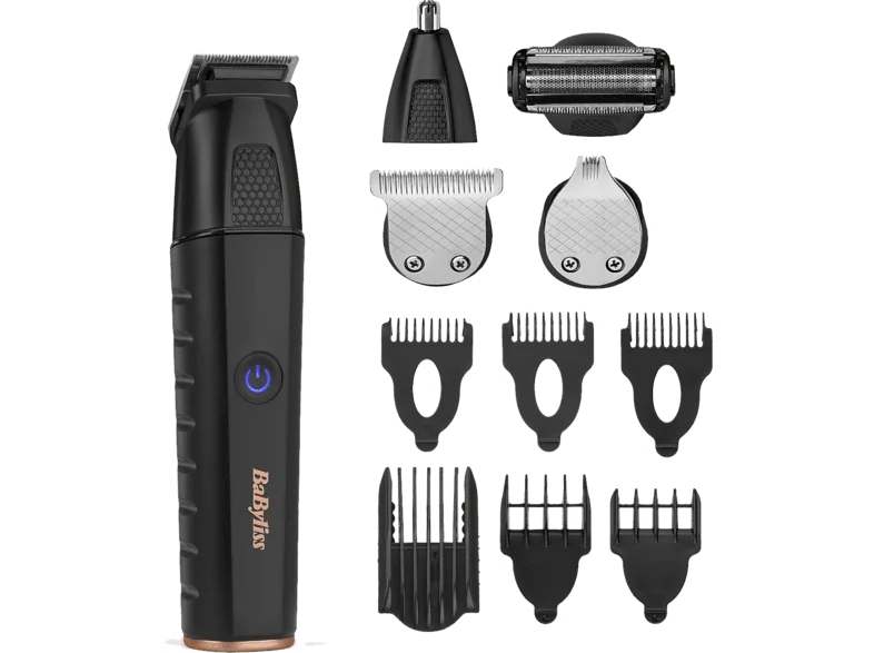 Afeitadora corporal - BaByliss MT814E, 6 Accesorios, 240 min Autonomía, Inalámbrico, 100% impermeable, Negro