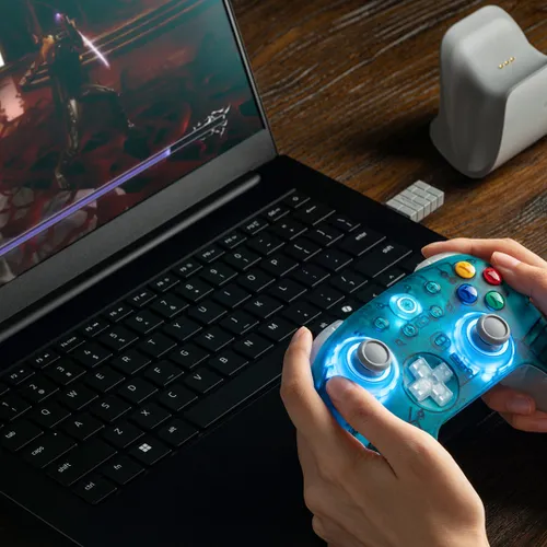 Mando Inalambrico Bluetooth 8Bitdo Ultimate 2 Clear Blue Android/PC: imagen 3