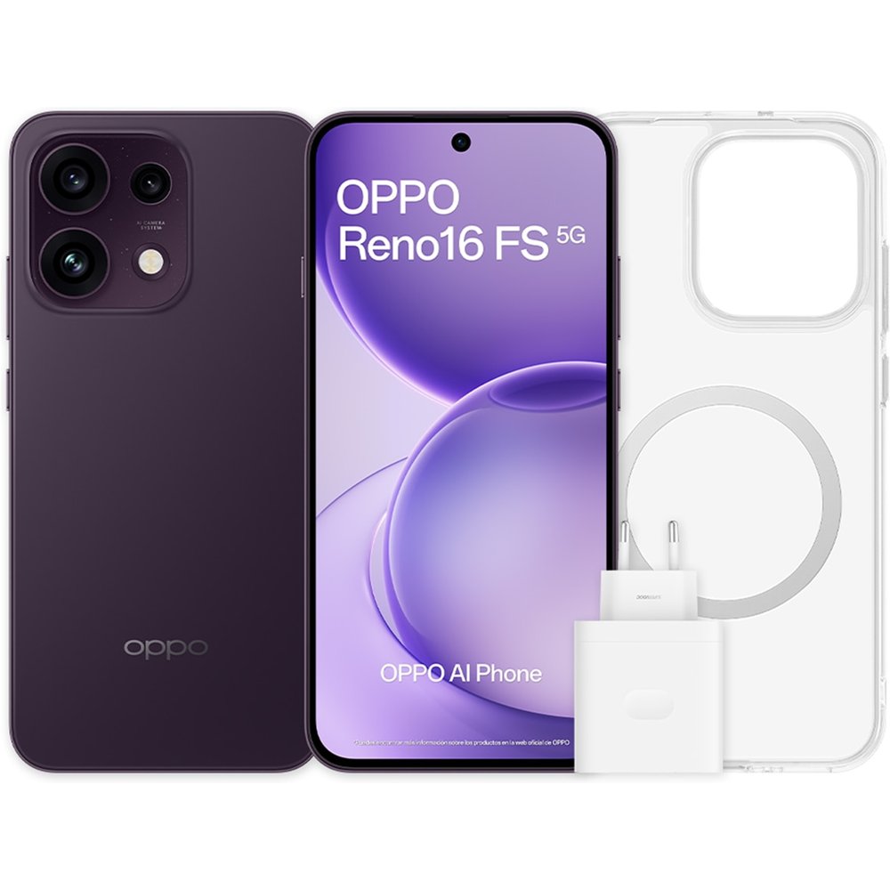 Oppo - Móvil Oppo Reno 16 FS 5G 6,57" Dimensity 7300 + Funda + Cargador 45W.