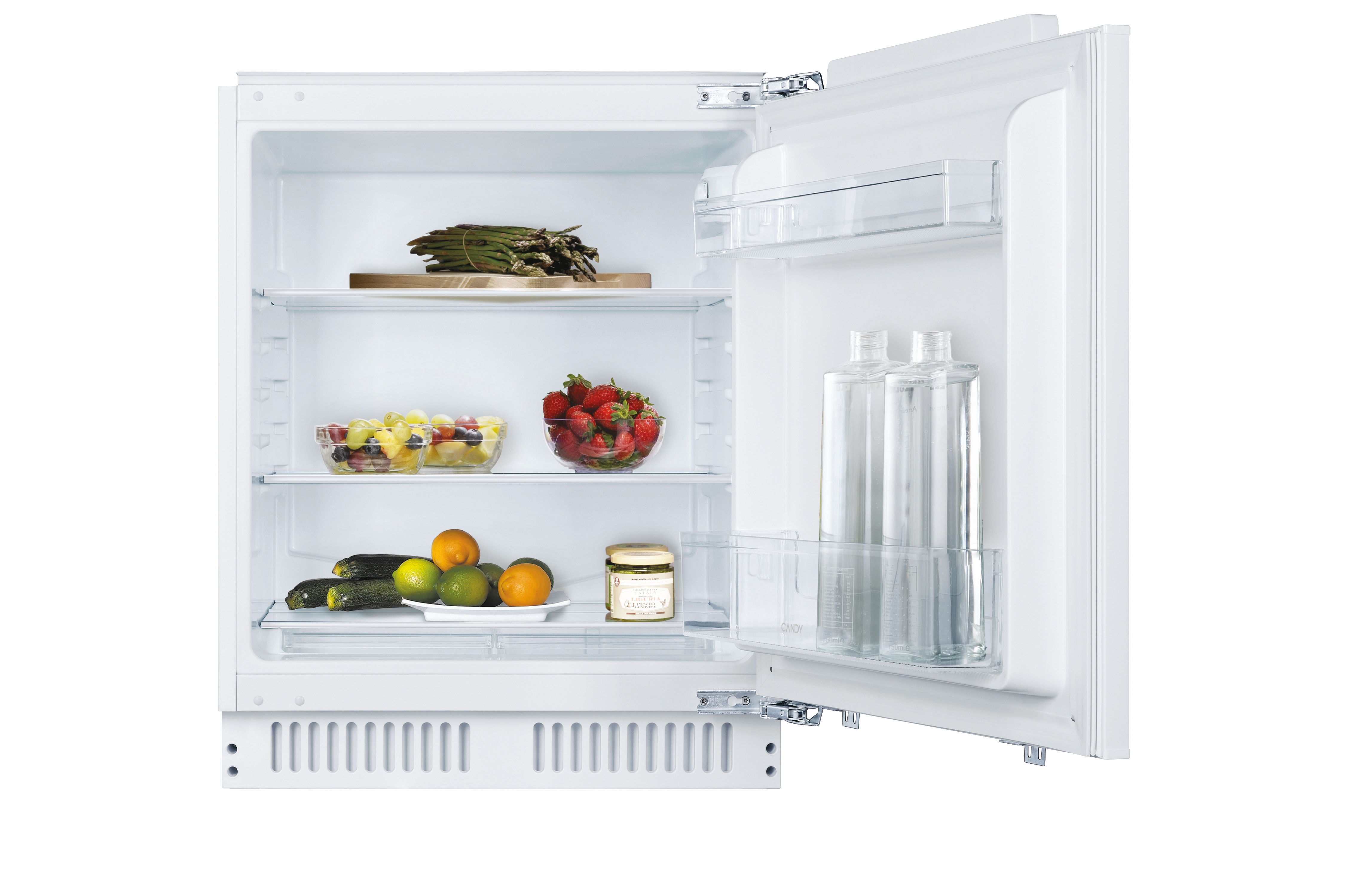 Frigorífico una puerta - Candy CMLS68EW, Cíclico, 82 cm Alto, 135l, Puerta Reversible, Integrable, Sin panelar
