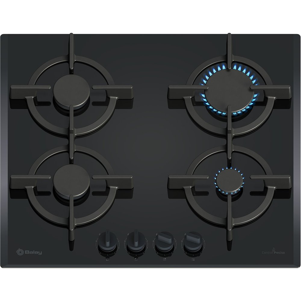 Balay - Placa de gas Balay, 60 cm, GasStop, Negro - 3ETG664RB.