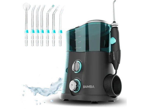 Irrigador - Cecotec ToothCare 1200 Jet Pro Elite, Depósito 1000 ml, 10 niveles de presión, 7 boquillas, Luz UV, IPX4, Negro