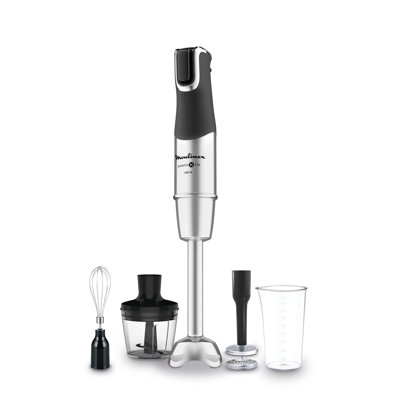 Moulinex Powelix Life , Batidora de Mano, 1200W, 4 en 1, Inox