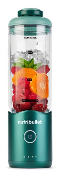 Batidora de vaso - nutribullet Flex NBP013GR Portable, personal, Vaso portátil, 7.4 V, 590 ml, Cable USB-C, Verde bosque