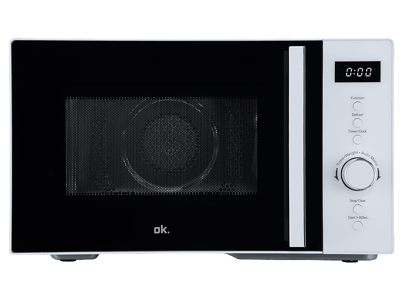 Microondas con grill - ok. OMWC 2324 DW, 900W, 1000W potencia Grill, 23L, 10 programas, Blanco