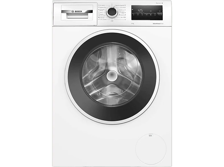 Lavadora carga frontal - Bosch WAN24290EP, 9 kg, 1200 rpm, 14 programas, Speed Perfect, Motor SilentPowerDrive, Higiene Plus, Blanco