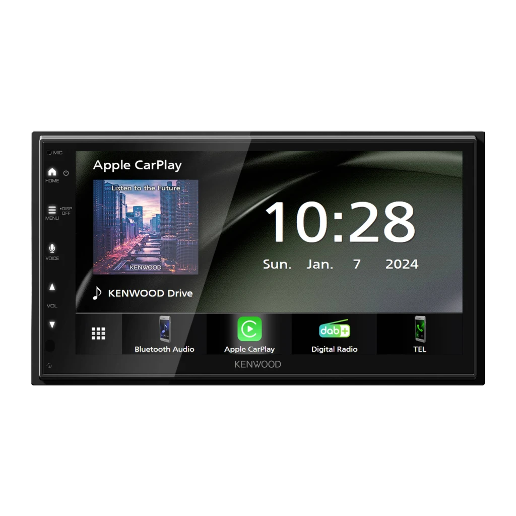 Autorradio Kenwood Negro CarPlay Android Auto Inalámbrico 6,8 pulgadas DMX5023DABS