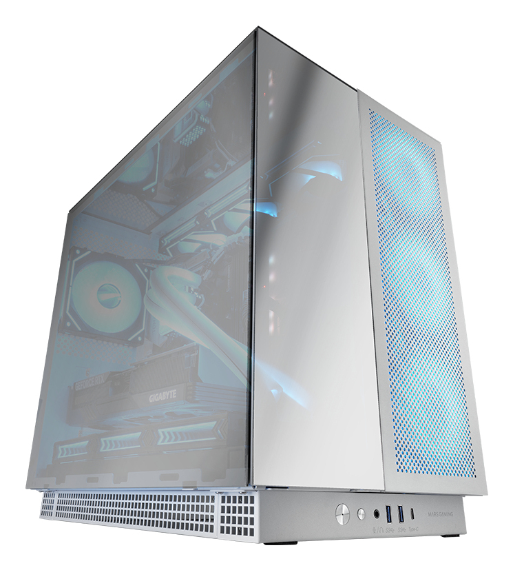 CAJA E-ATX TORRE GAMING MARS GAMING MCNOVA3 CRISTAL CROMADO 2x3.5 3x2.5??? 1xUSB-C GPU MAX 425mm