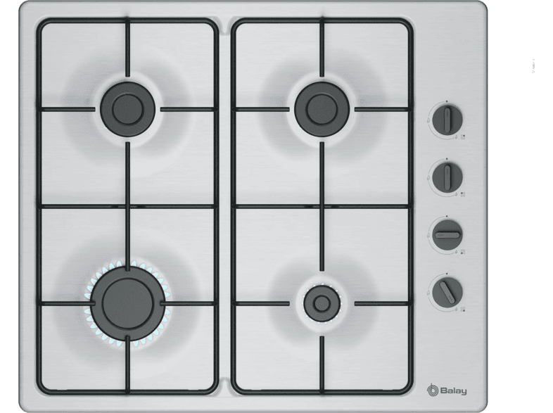 Balay - Placa de gas Balay, 60 cm, GasStop, Acero - 3ETX464BB.