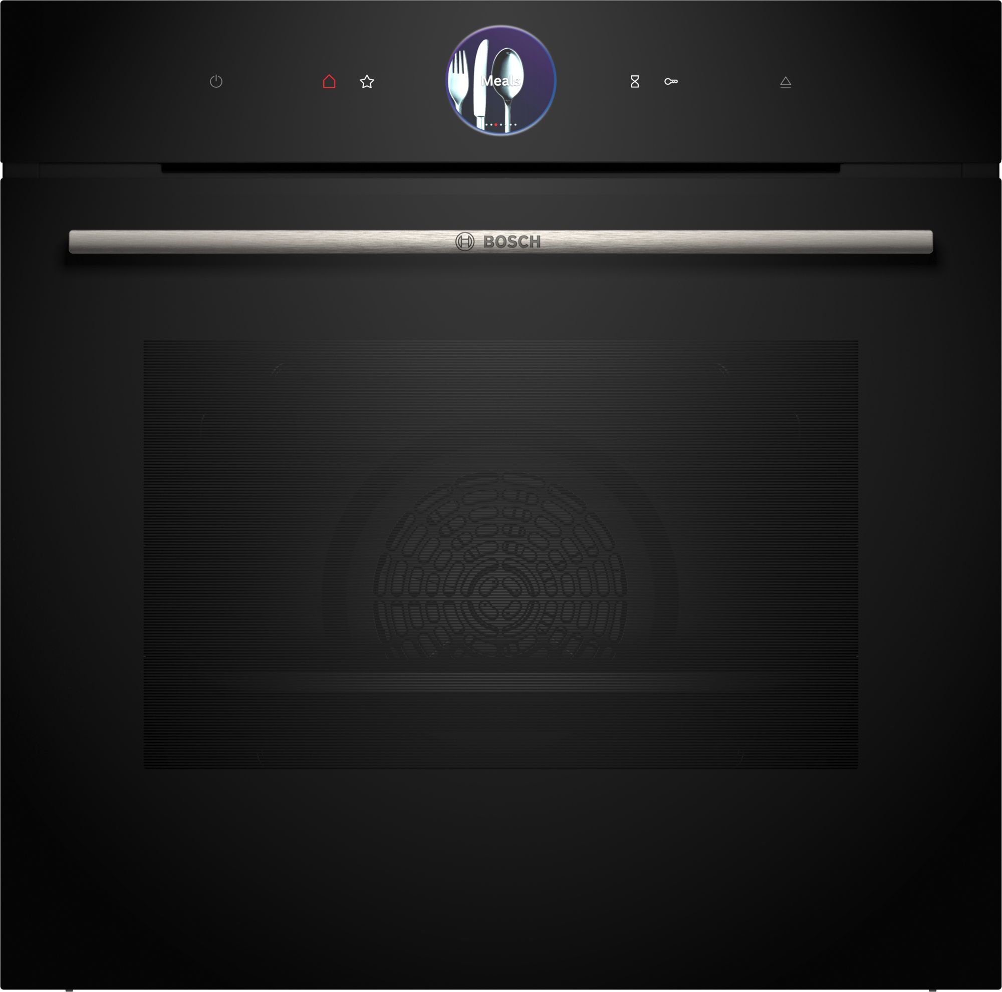 Horno a vapor - Bosch HSG7361B1, Multifunción, Hidrolítica, 71 l, Steam Plus, Pantalla táctil TFT 59.4 cm, Negro