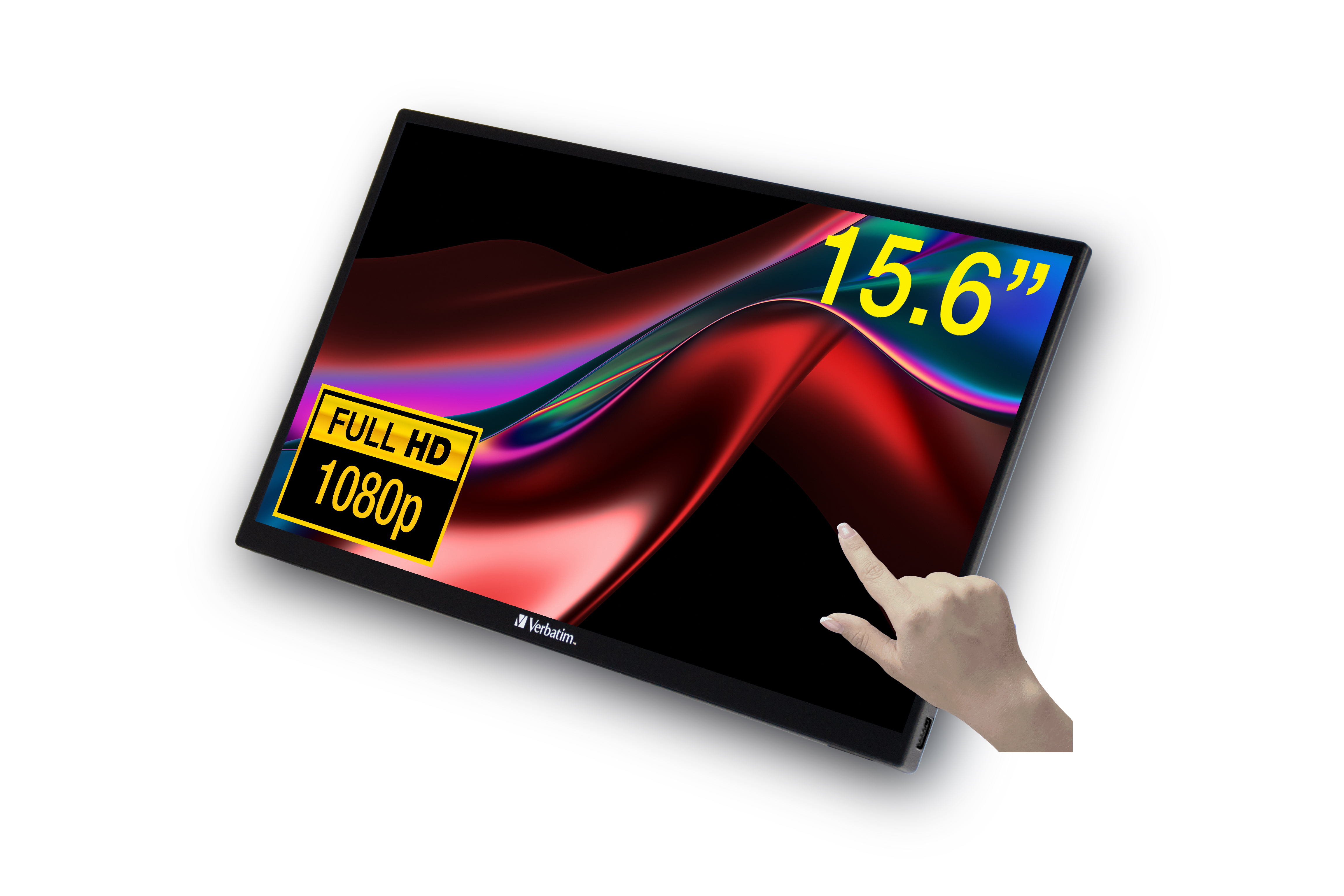 Verbatim PMT-15 15" FHD IPS 6ms HDR FreeSync Táctil Negro