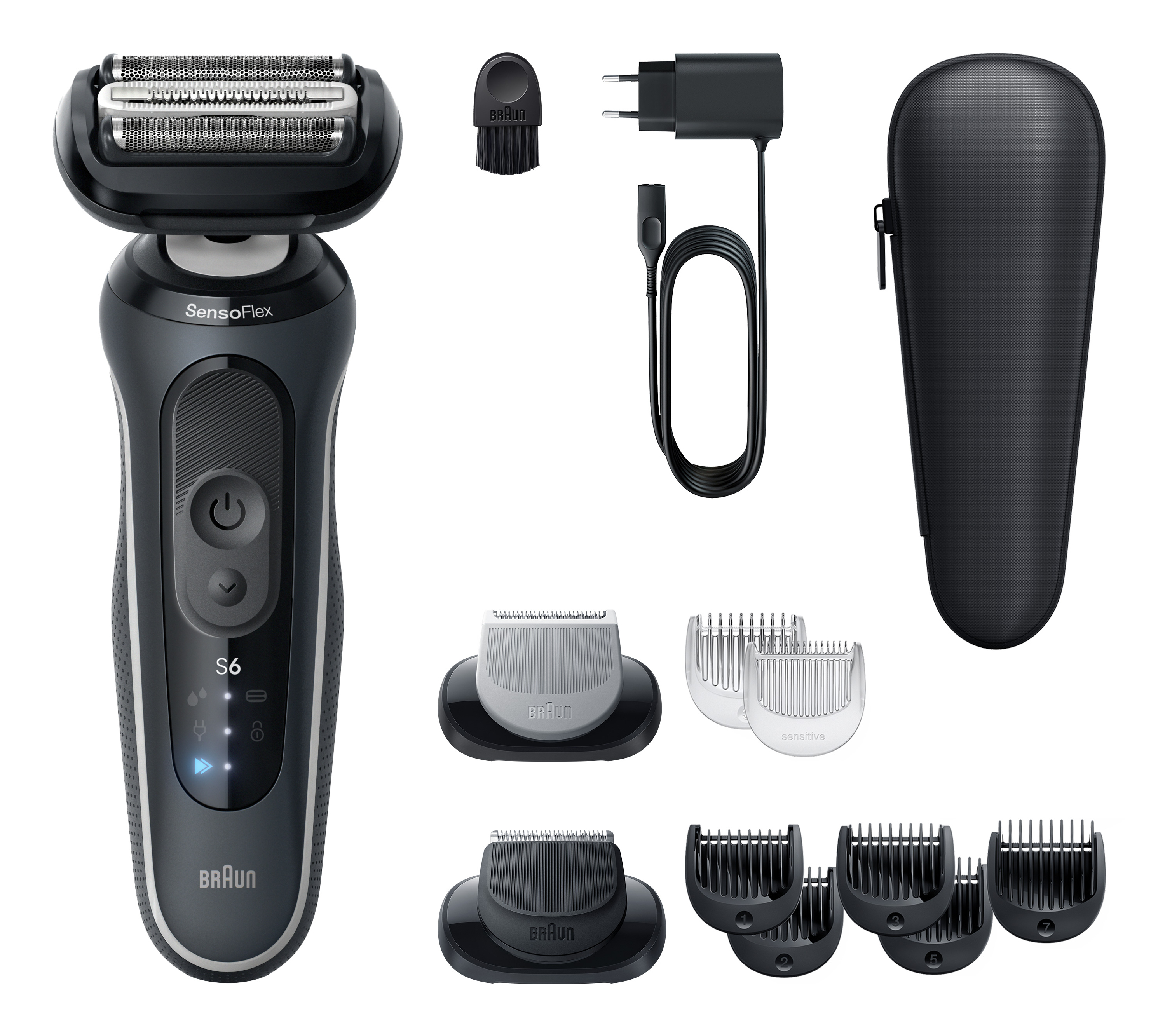 Afeitadora Braun Series 6 Seco y Mojado Sin Cable Negro 62-G1650s