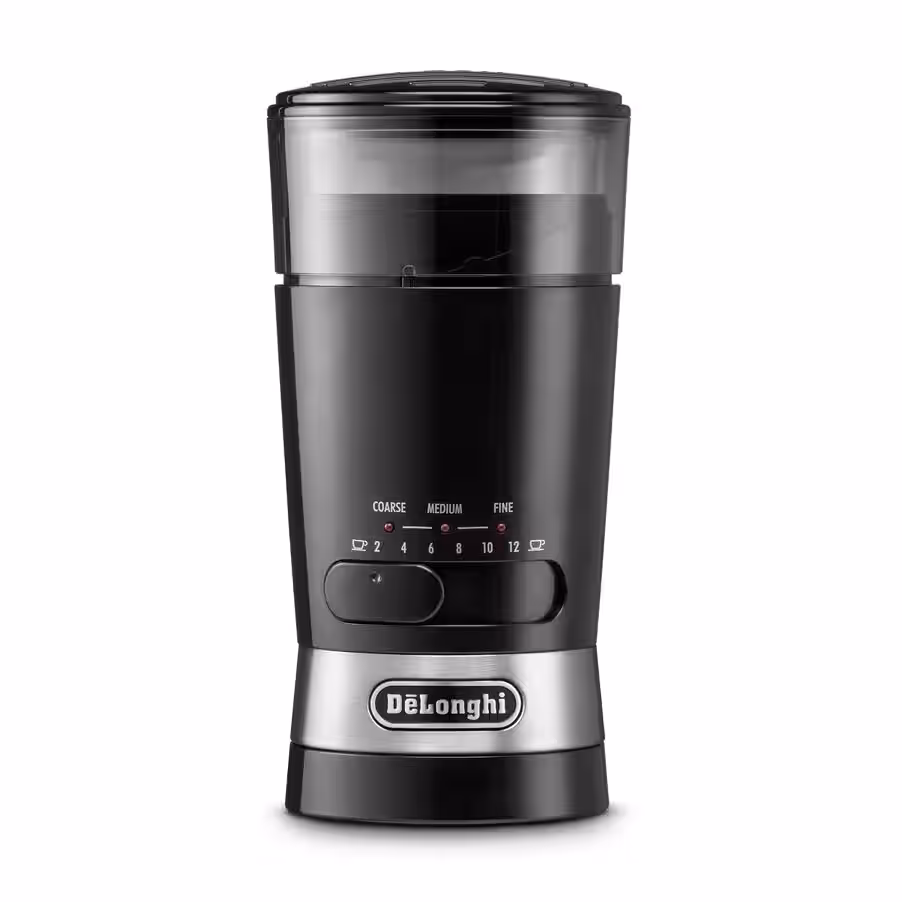 Molinillo de café - De'Longhi KG 210, 170 W, Hasta 12 tazas, 3 grados molido, Negro