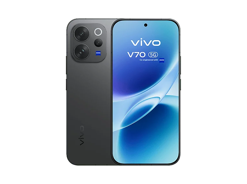 vivo V70, Authentic Black, 512GB, 12GB RAM, 6.59" AMOLED, Snapdragon® 7 Gen 4, 6500 mAh
