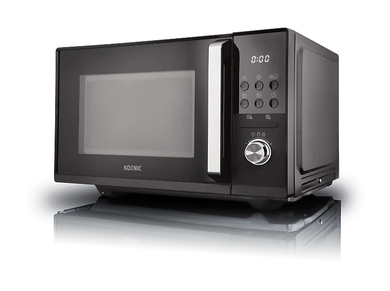 Microondas con grill - KOENIC KMWC 2521 DB, 2100 W, 5 Niveles de potencia, 25 l, Descongelación, Negro