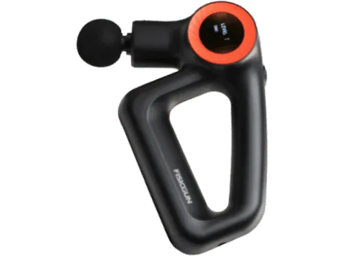 Pistola de masaje - KOENIC Pro, 9 velocidades, 8 Cabezales, Alivia fatiga muscular, Cable USB, Negro