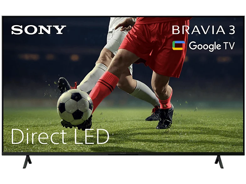 TV LED 75" - Sony Bravia 3, Direct LED, 4K HDR Processor X1 con IA, Smart (Google TV), TDT HD, DVB-T2, Dolby Atmos/Vision, Chromecast, Eco, 75S35