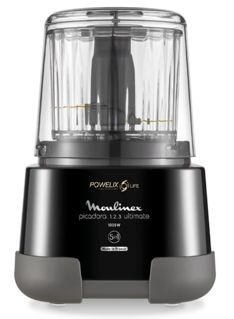 Picadora - Moulinex Dp8108 de carne, 1,2,3 Ultimate 1000W, Negro