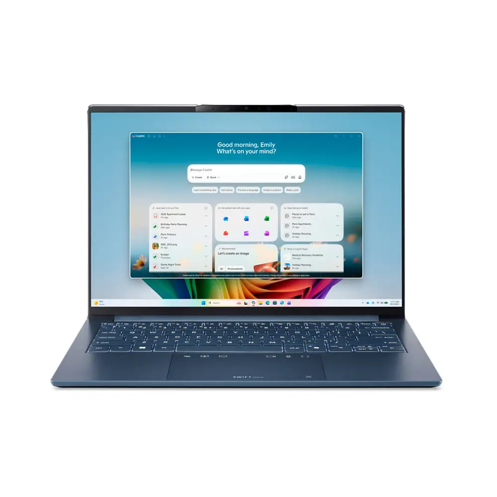Acer Swift Go 14 AI OLED, SFG14-I71, Portátil Ultrafino, 14" OLED, Intel® Core™ Ultra 7, 16GB RAM, 512GB SSD