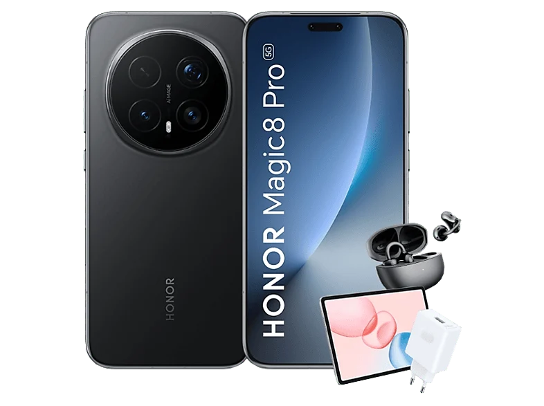 Honor Bundle Magic8 Pro, Negro, 512 GB, 12 GB RAM, 6.71" OLED, Qualcomm® Snapdragon® 8 Elite 5 (3nm), 6270mAh