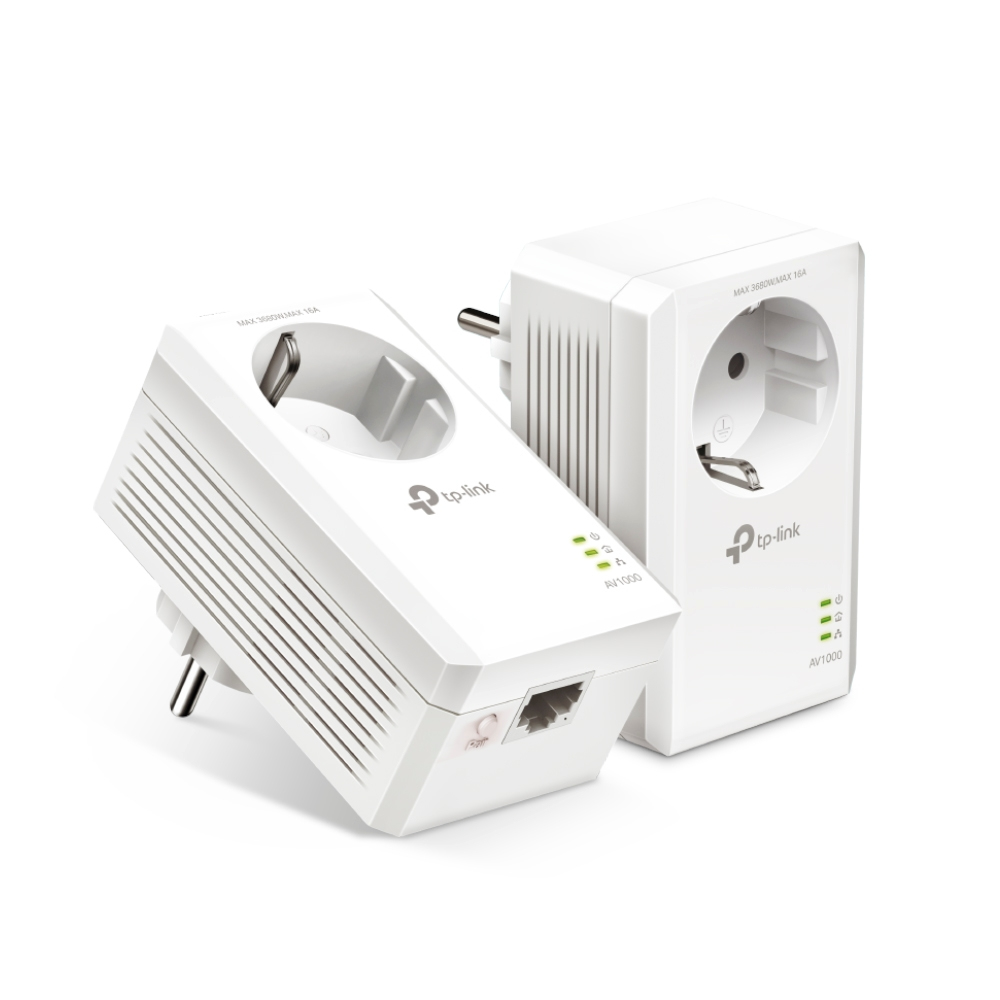 TP-LINK - Powerline Tp-Link TL-PA7017P KIT AV1000 Gigabit Kit de Inicio con Enchufe Incorporado.