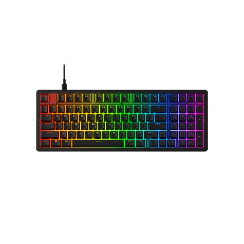 Teclado gaming - HyperX Origins 2 1800, Interruptores mecánicos, Hotswap, Perfil alto, 8K, Altura ajustable, Color negro