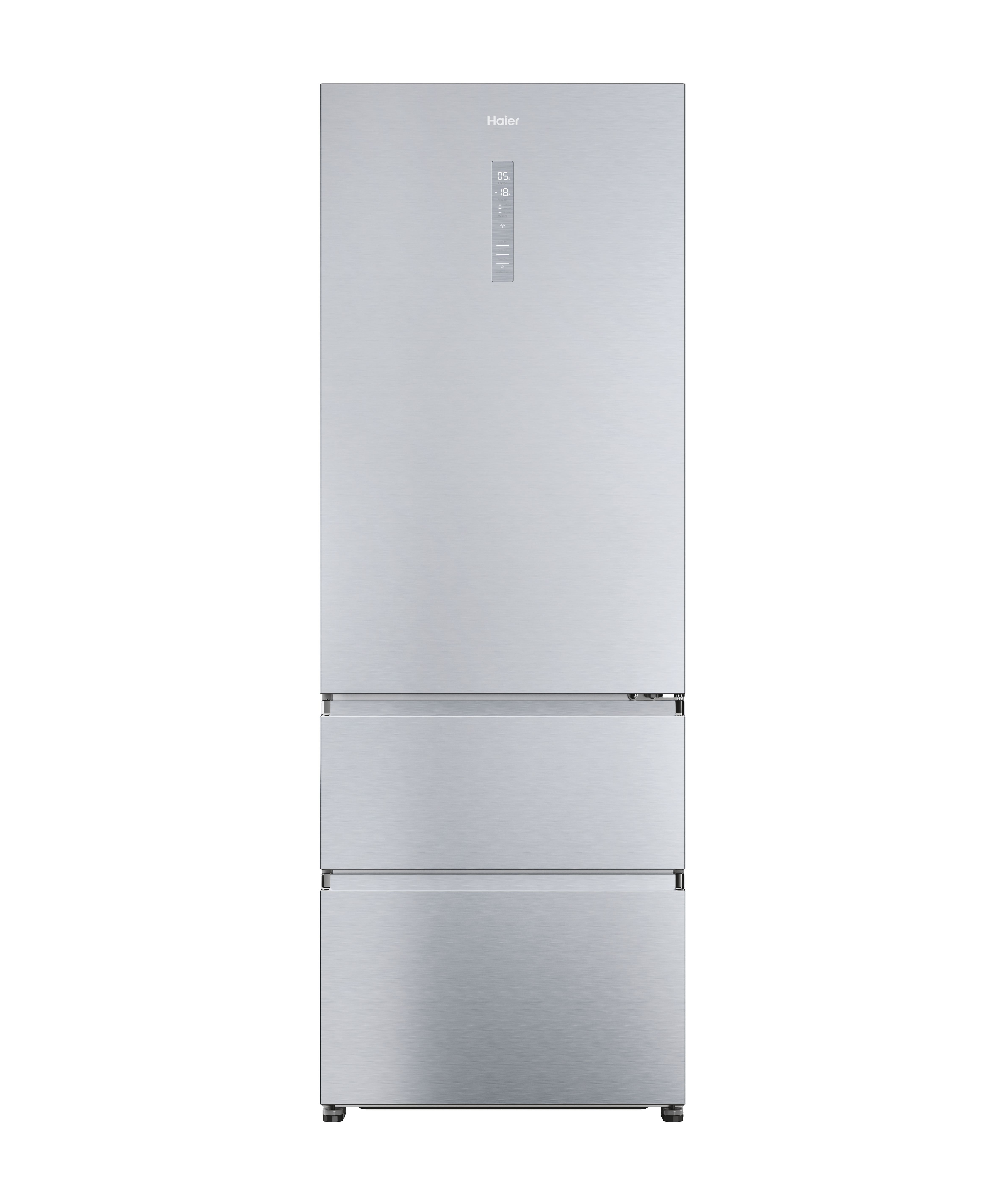 Frigorífico combi - Haier Series 5 HTR5720ENMG, No Frost, 201 cm, 483 l, My Zone, Humidity Plata