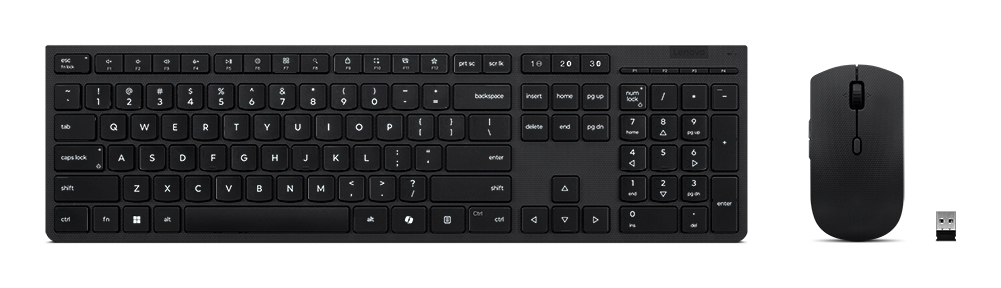 Lenovo Professional Wireless Rechargeable Keyboard and Mouse Combo AI - Spanish