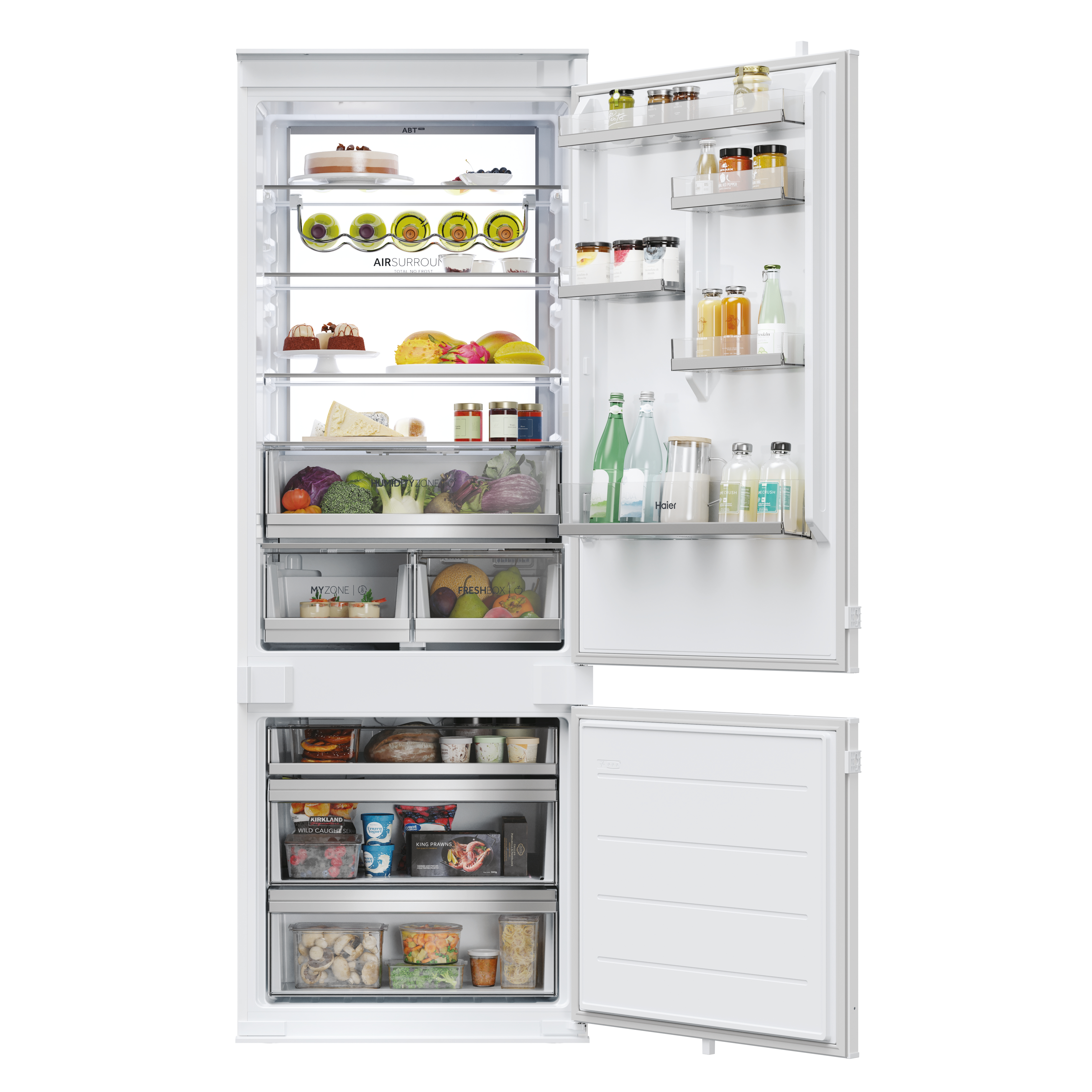 Frigorífico combi integrable - Haier HBW7719DT, TNF Duo Cooling, 193.5 cm, 400 l, Sin Panelar