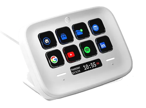 Controlador streaming - El gato TV Stream Deck Neo, USB, Touch Points, Soporte Ajustable, Infobar, Blanco