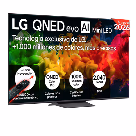 TV QNED Mini LED 75" - LG 75QNED81B6A, UHD 4K, Procesador Inteligente α7 AI Processor 4K Gen9, Smart TV, DVB-T2 (H.265), Negro
