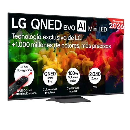 TV QNED Mini LED 75" - LG 75QNED81B6A, UHD 4K, Procesador Inteligente α7 AI Processor 4K Gen9, Smart TV, DVB-T2 (H.265), Negro