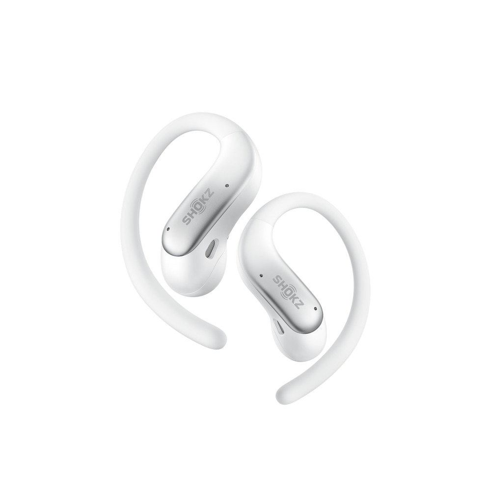Auriculares True Wireless - Shokz OpenFit Air 2, 36 h Autonomía, IP55, 4 micrófonos con cancelación de ruido, Blanco