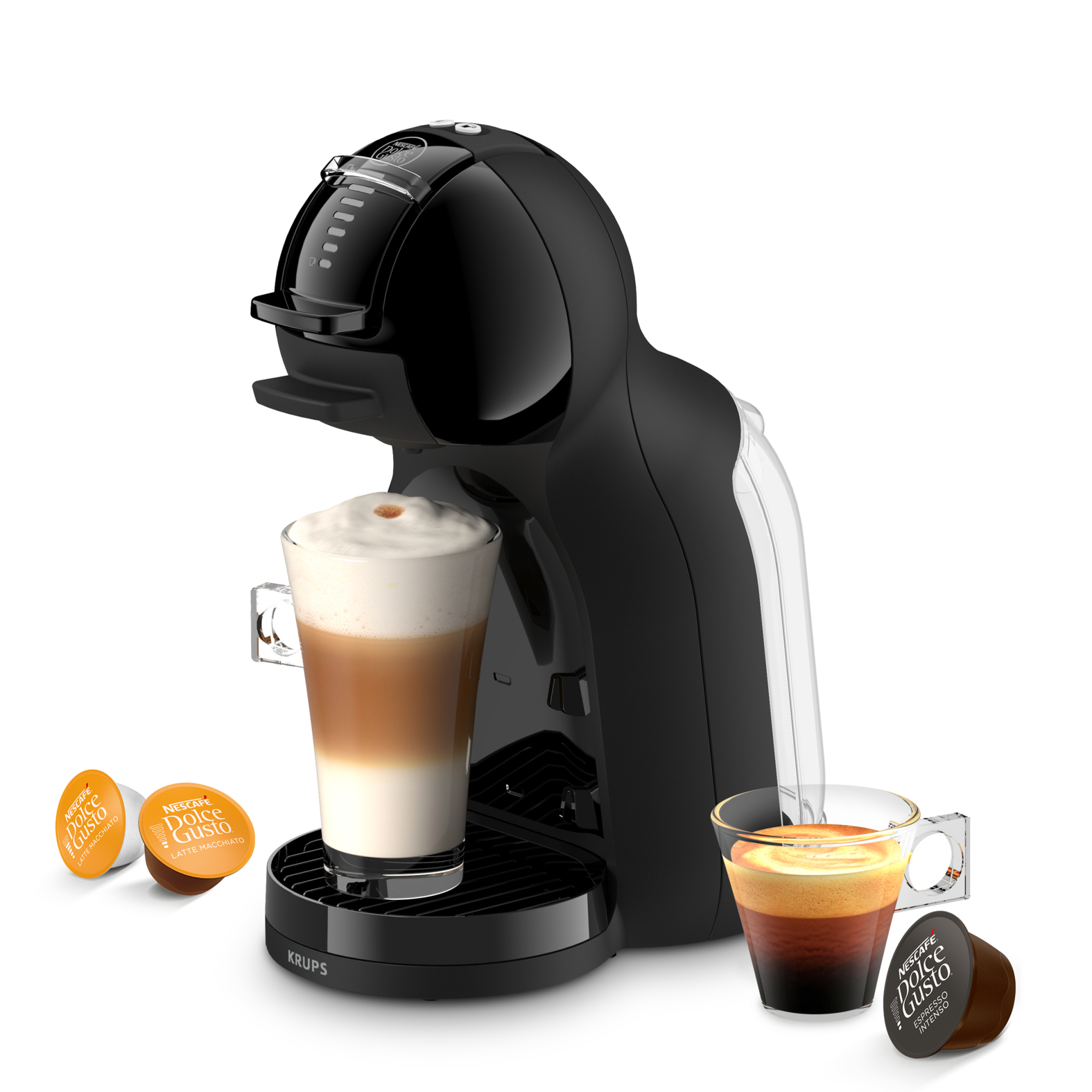 Cafetera de cápsulas - Krups Nescafé® Dolce Gusto® Mini Me 2, 15 bar, 0.8 l, 1600 W, Compacta, Negra