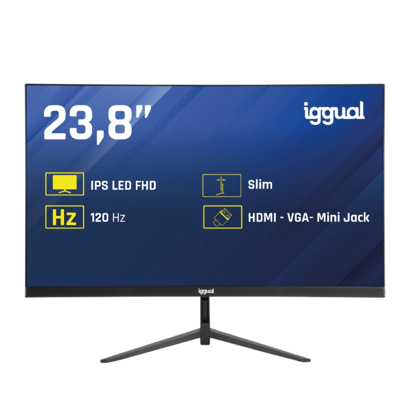 IGGUAL Monitor 24" IPS 1ms FHD 120Hz VGA HDMI Slim 23.8" LED IPS Full HD HDMI VGA