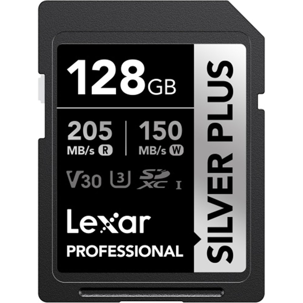 Tarjeta de memoria Lexar Professional Silver Plus SDXC 128GB V30 U3 UHS-I