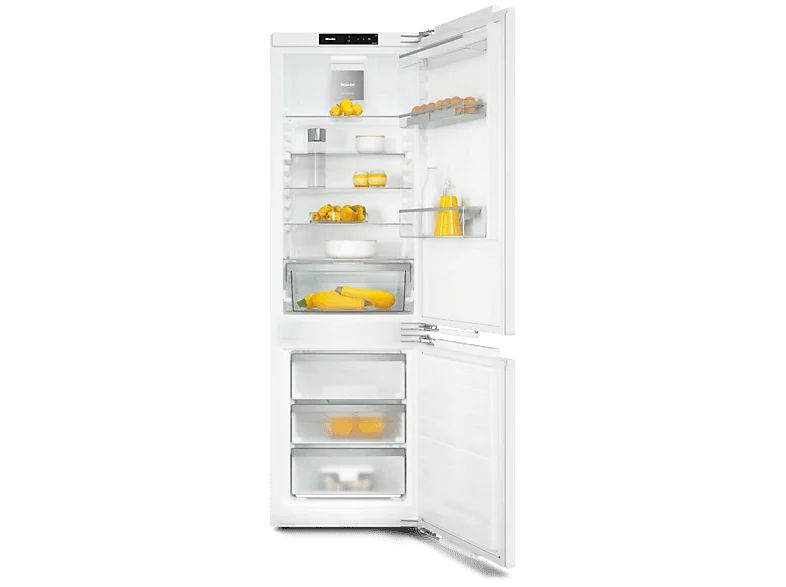 Frigorífico combi integrable - Miele KFN 7734 B, No Frost, 177 cm Alto, 253 l, Luces LED, Sin panelar