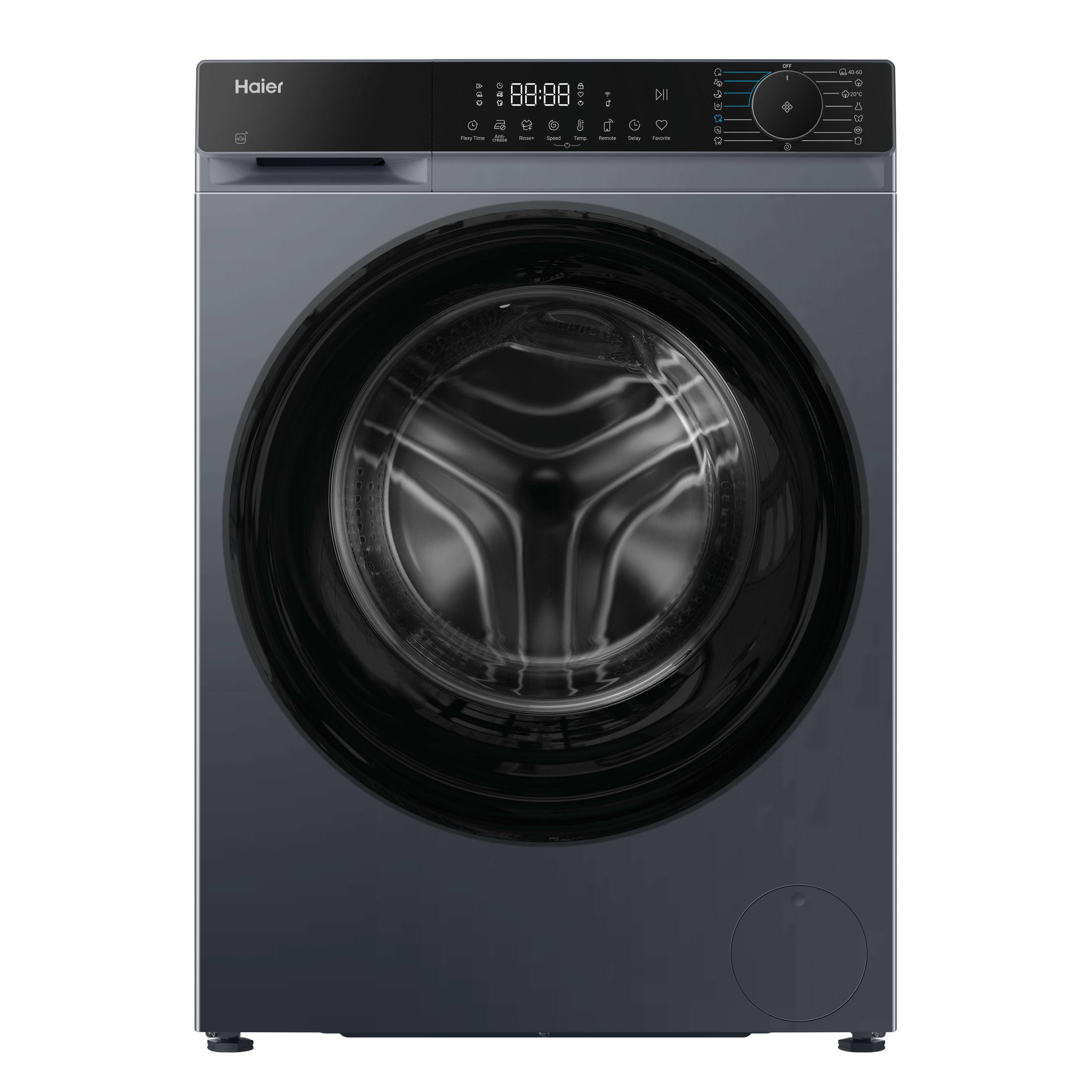 Lavadora carga frontal - Haier HW90-BP14357GTUS, 9kg, 1400 rpm, 15 Programas, Opción Vapor, Inverter, Inox