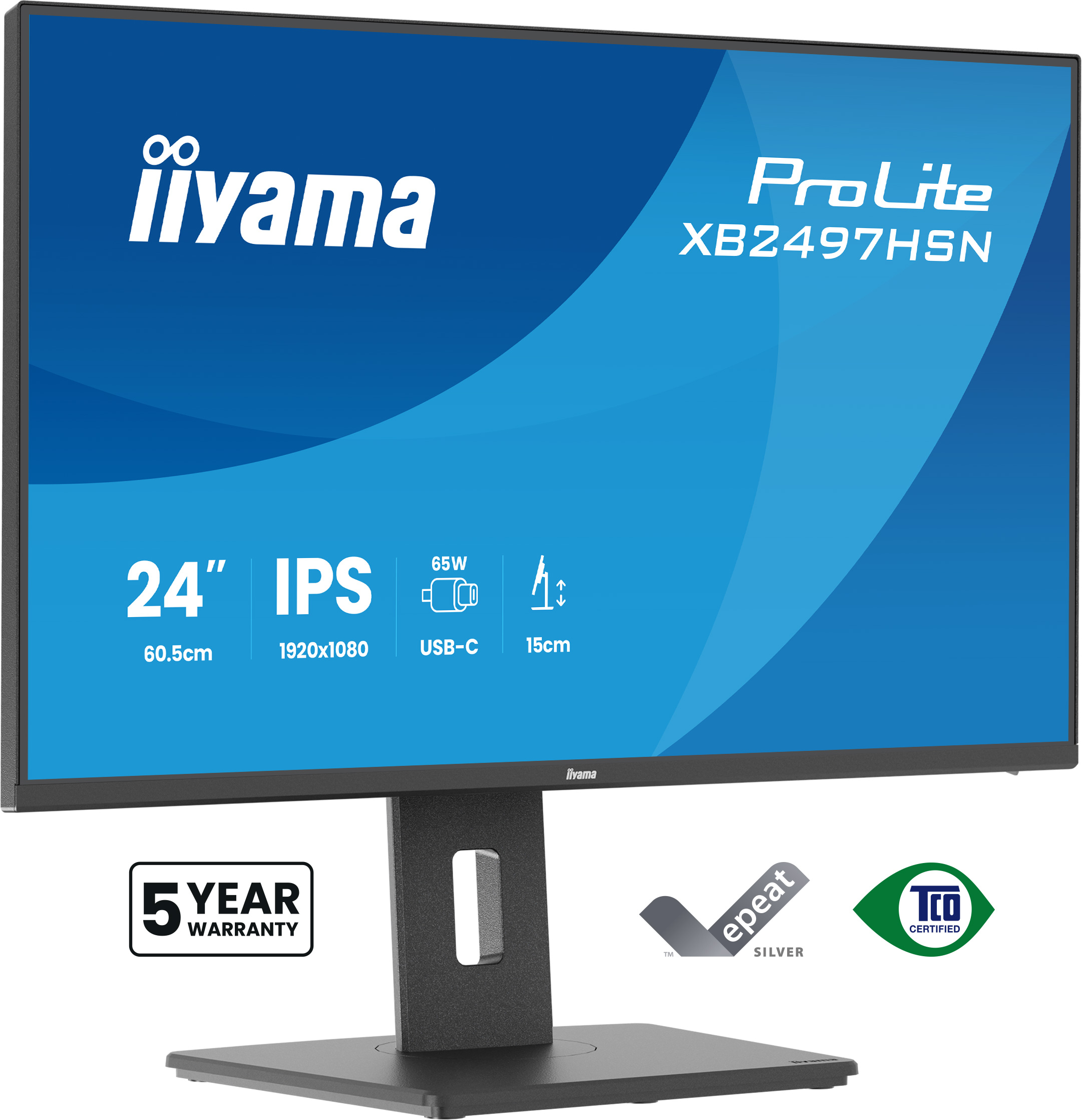 iiyama XB2497HSN-B1 Monitor ProLite 24" IPS FHD USB-C XB2497HSN-B1