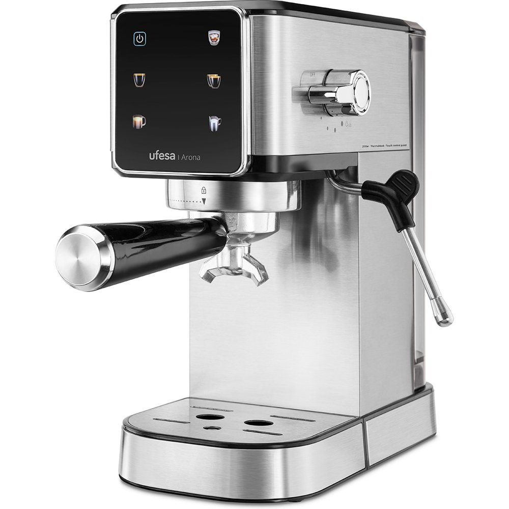 Ufesa - Cafetera Expresso manual Ufesa Arona con panel táctil.
