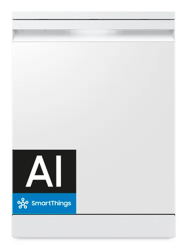 Lavavajillas - Samsung DW80H73YBFZU1, 14 servicios, 9 programas, 59.8 cm, Sistema AutoOpen, Tercera bandeja, Wifi, Blanco