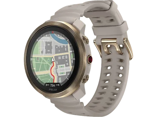 Reloj deportivo - Polar Vantage M3, 130 – 190 mm, 1.28", Autonomía de 7 días, Greige/Gold