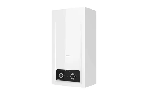 Calentador a gas - Ariston Akros LPG, Gas atmosférico, 21 kW, 11 l, Control Exterior de Temperatura, butano/propano, Blanco