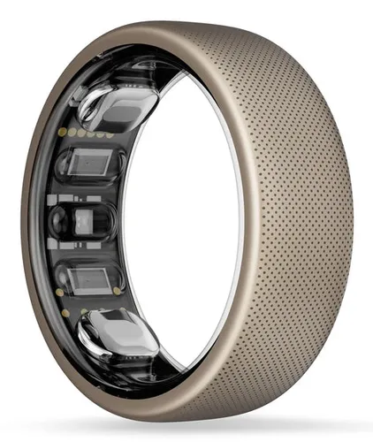 Anillo inteligente - Amazfit Helio Ring, 16.5 mAh, Talla 8, 10 ATM, 4 días Autonomía, Titanio