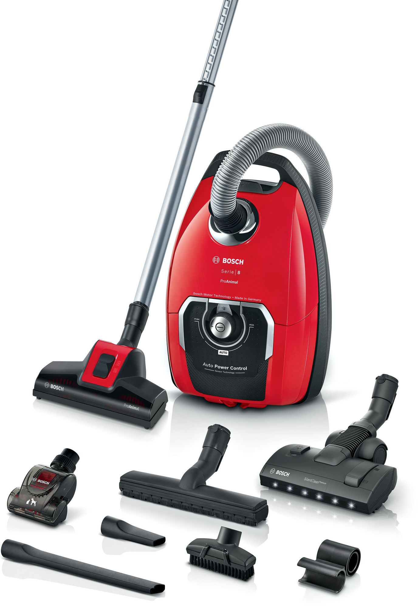 Bosch Serie 8 Aspirador con bolsa ProAnimal Rojo BGB8PET0L
