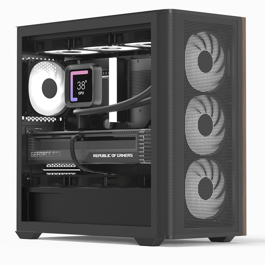 Caja AEROCOOL D301A Negro, Madera