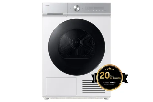 Secadora bomba de calor - Samsung Bespoke AI DV90DB8845GHU3, 9 Kg, 19 programas, OptimalDry A, Blanco